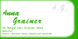 anna grainer business card